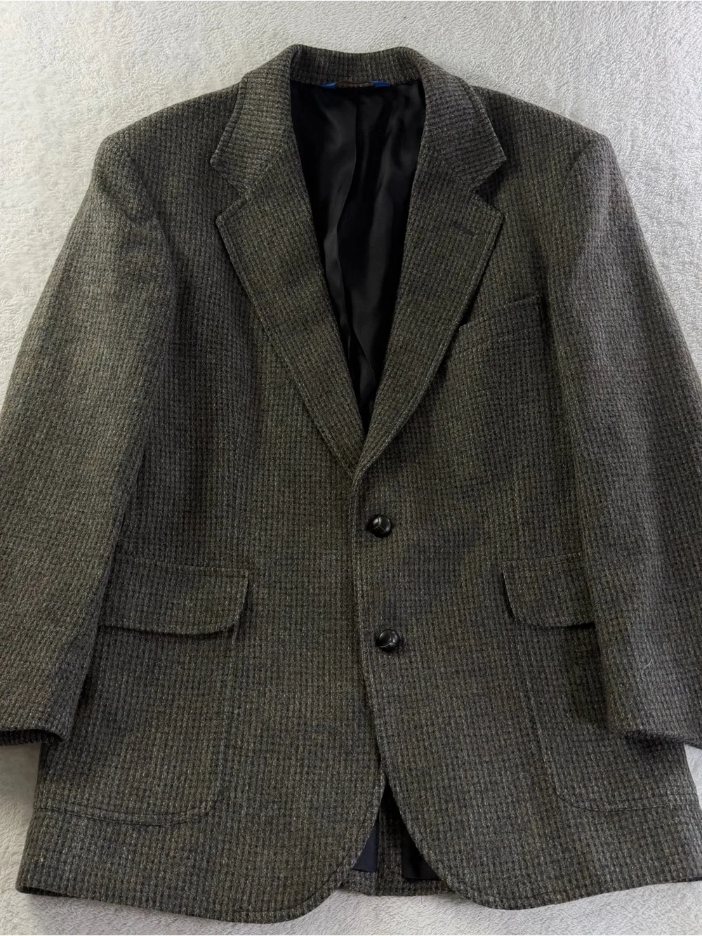 Pendleton Virgin Wool Tweed Sport Coat Men 40 Suede Elbow Patches 90s OliveBrown